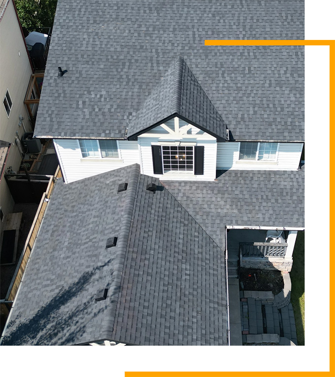 Aerial view of roof repair