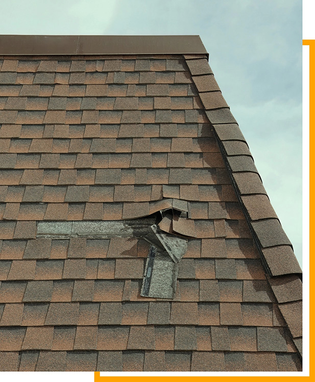 Damaged Shingle Roof Replacement in Calgary