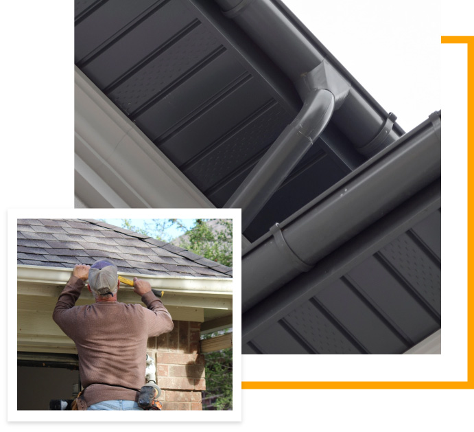 Man Checking Eavestroughs for Home