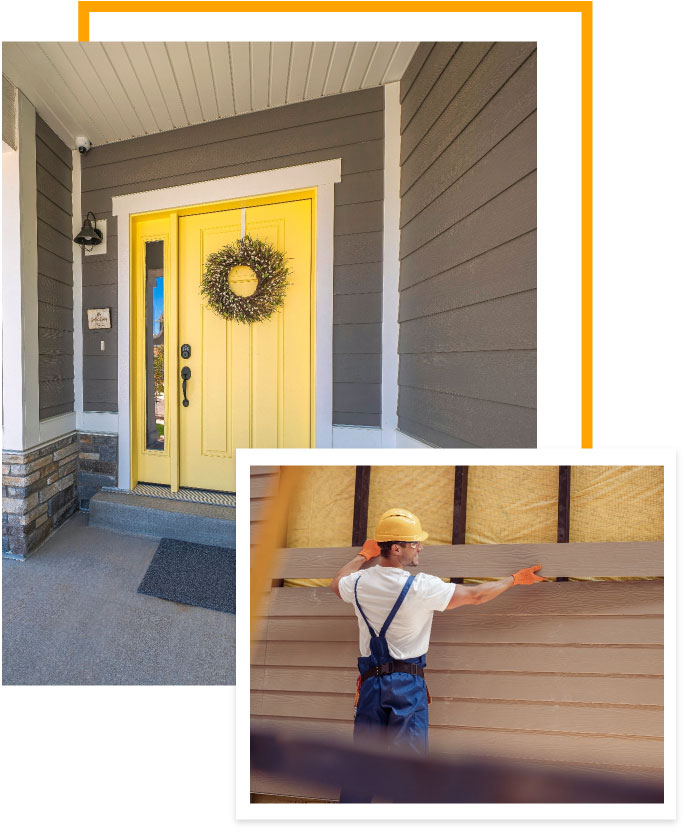 Man Installing Siding for Home